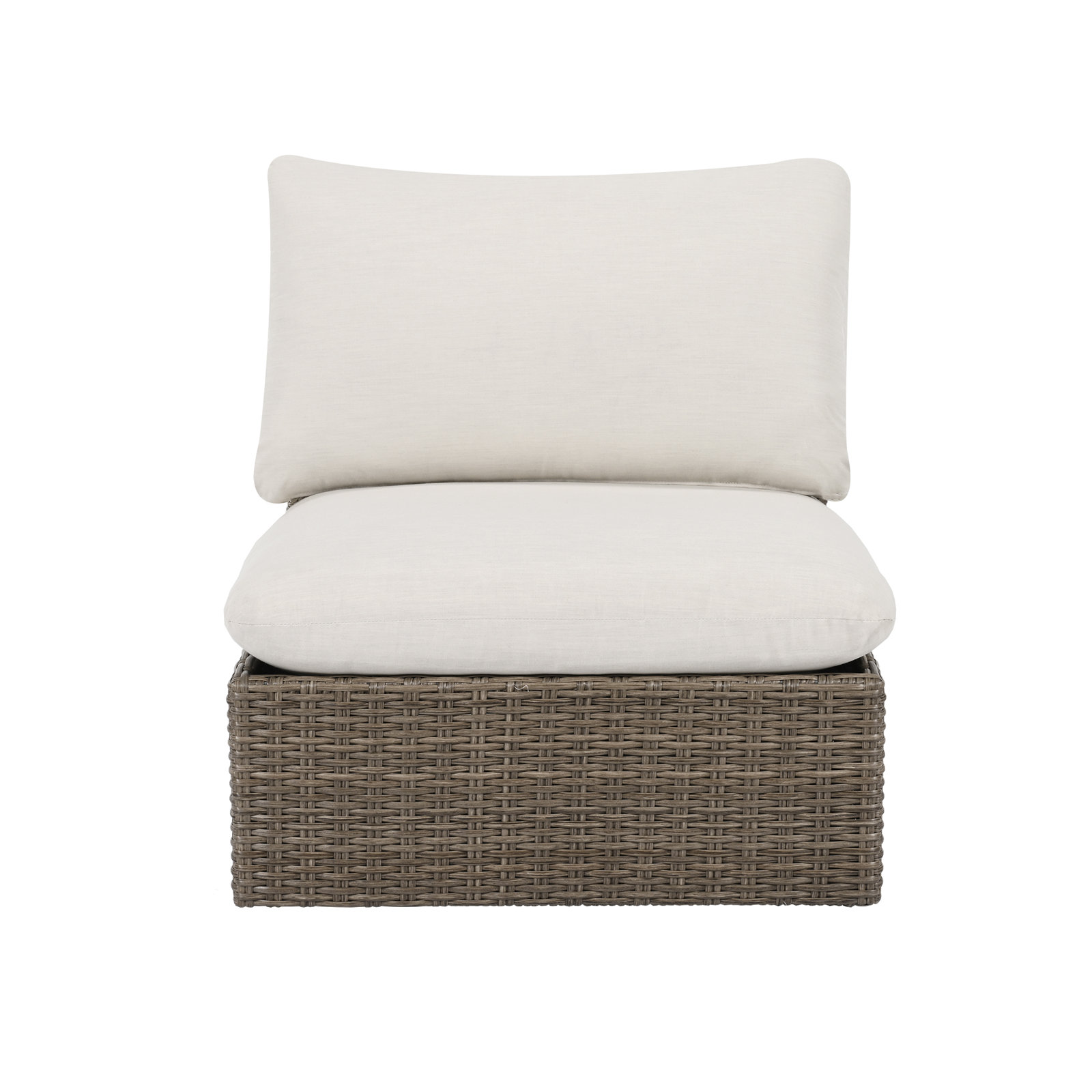 Pippa Wicker Armless Outdoor Lounge Chair 