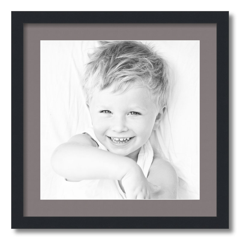Matte Picture Frame with Mat, Pewter