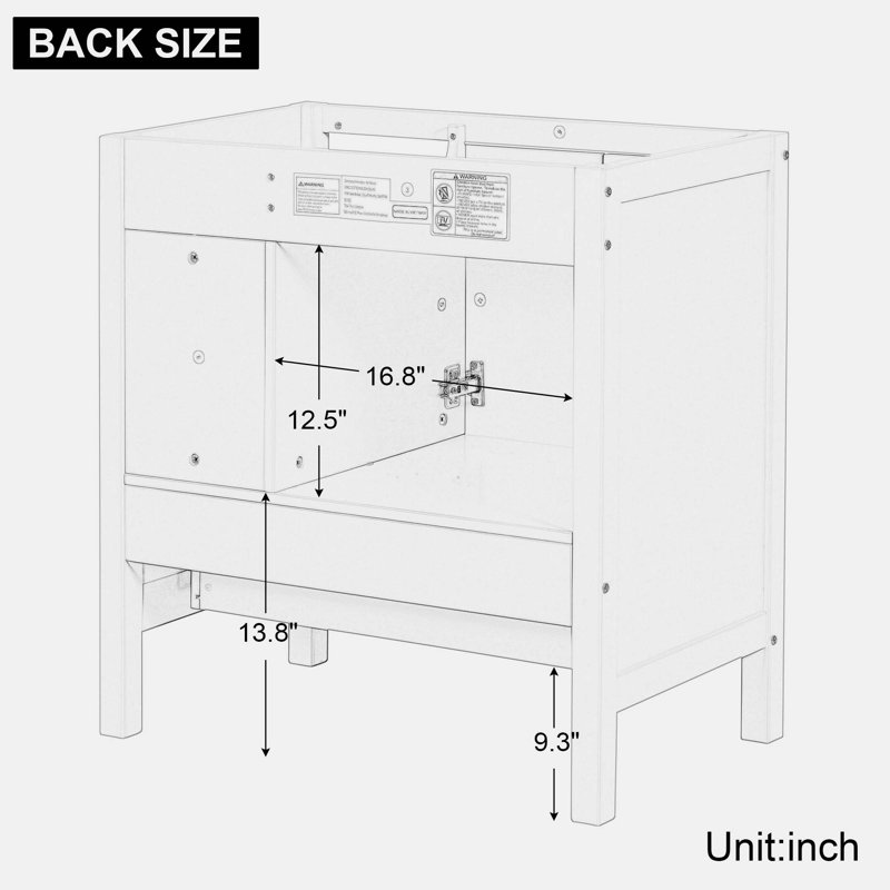 White Pine Wood Freestanding Bathroom Vanity Base
