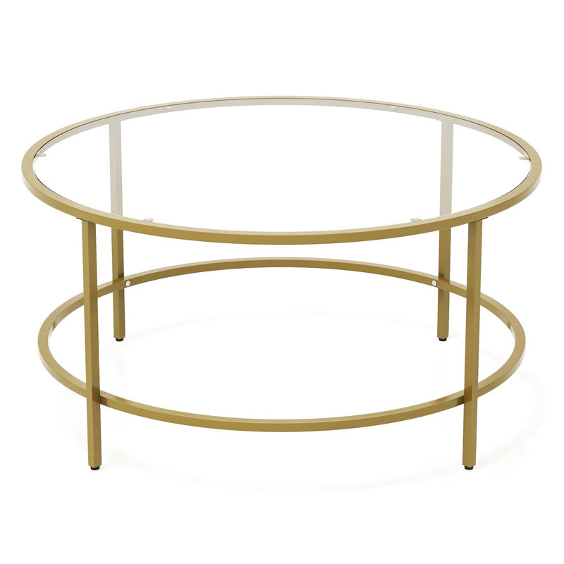 Glass Top Coffee Table, Golden