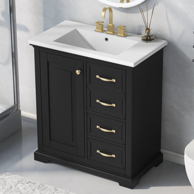 Bathroom Vanity with Sink and three Drawers