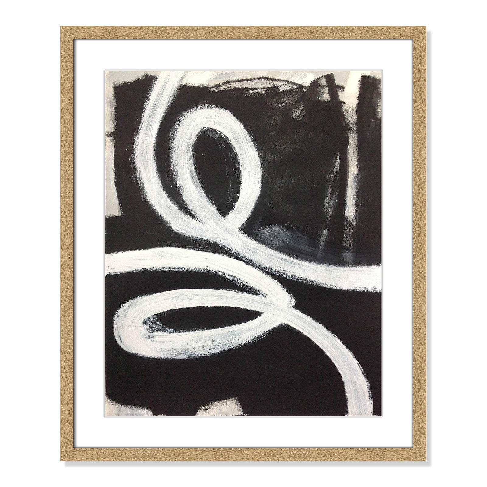 Bronte "Swirly Swirls I" Print, No, Natural Woodgrain Box Framed, 25.5" H x 21.5" W x 2" D