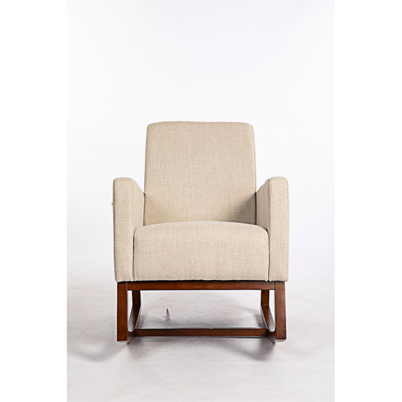 Chaise d'appoint moderne rembourrée, Lin kaki