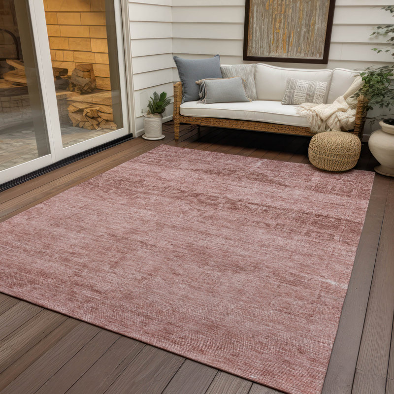 Charix Pink Washable Indoor-Outdoor Rug - LOOMLAN, 8' x 10'