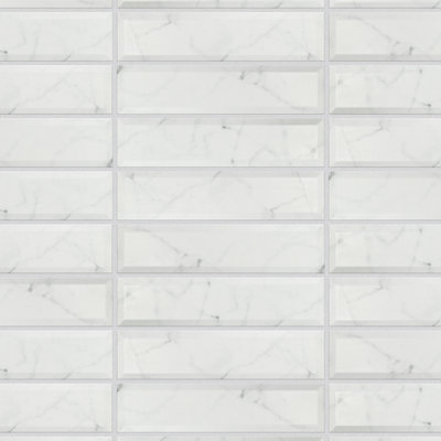 Classico Carrara 3" x 12" Ceramic Stone Look Subway Wall Tile