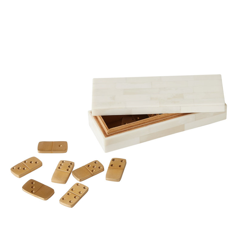 Boxed Bone Domino Set