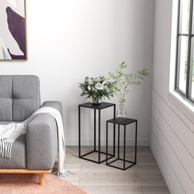 Support pour plante d'intérieur en métal, 2 paquets, noir
