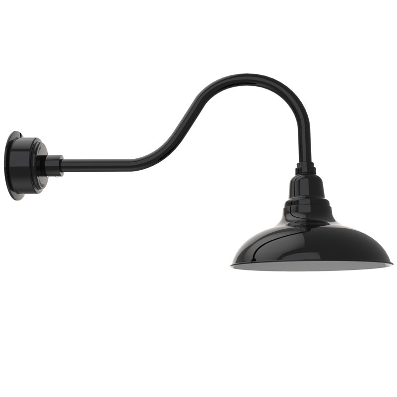 Luminaire de grange d’extérieur à del Idella, Noir, H 17 po x l 12 po x P 38 po
