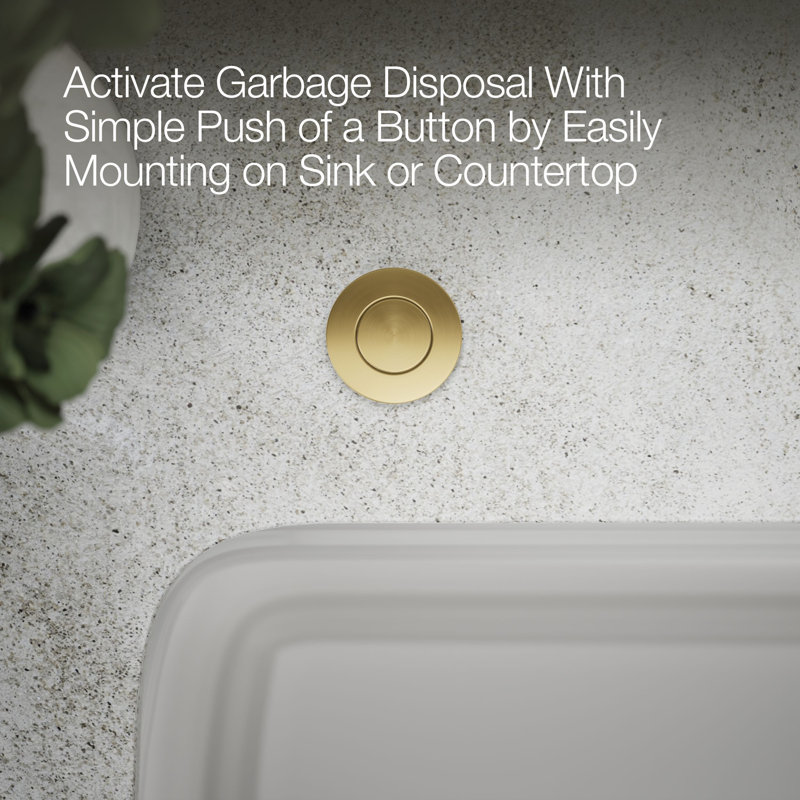 Garbage Disposal Air Switch Kit, Brushed Gold