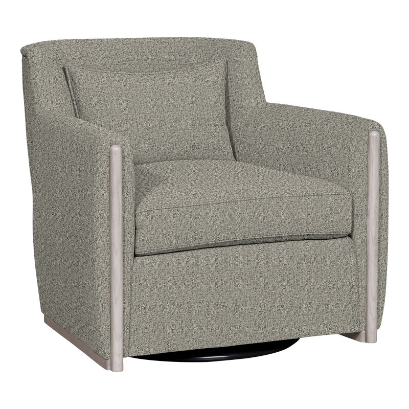 Thom Filicia Home Swivel Armchair, Tuck Graphite Crypton® Performance Fabric, Dove Gray