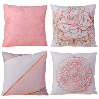 Set Of 4 Geometry Pattern Pillowcases 18*18Inch Pillow Cover Farbic Decorative Sofa Throw Pillow Case