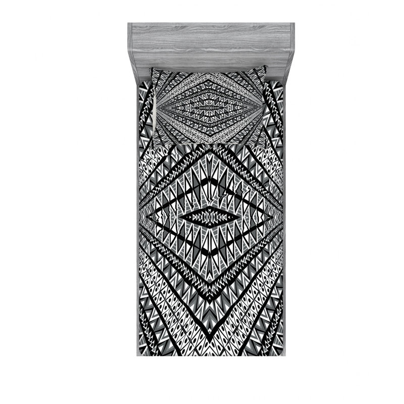 Ensemble de draps en forme de draps avec triangle à motif de décoration psychédélique dimension