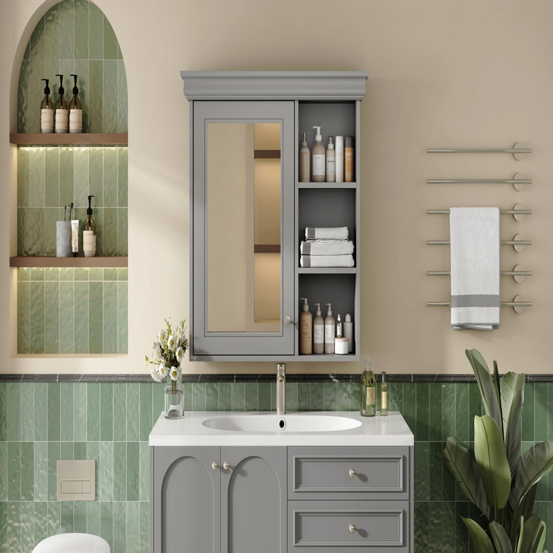 30'' X 28'' Bathroom Medicine Cabinet With Mirror, Wall Mounted Mirror Cabinet With Storage Organizer, Over The Toilet Storage Storage Cabinet For Bathroom