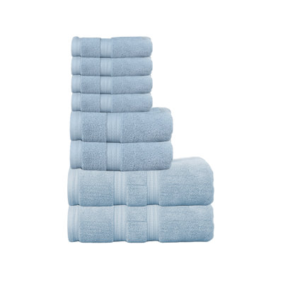 Ensemble de serviettes de bain 100% coton Elegance Essentials 550GSM Zero Twist (2 serviettes de bain, 2 serviettes à main et 4 débarbouillettes)