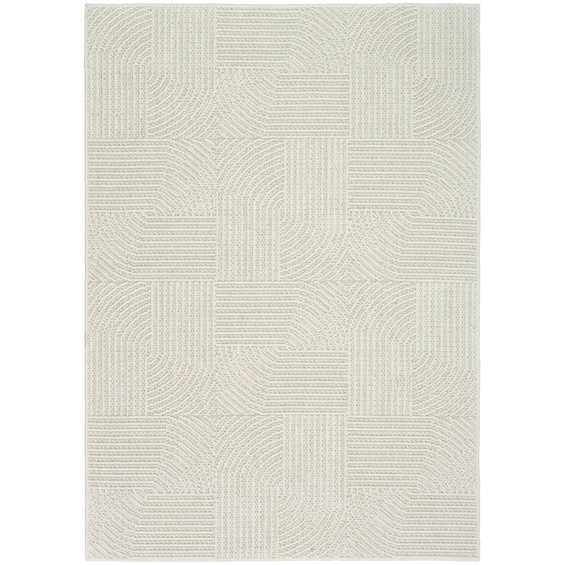 Coedy Beige Ivory Modern Indoor Rug, Rectangle 5'3" x 7'