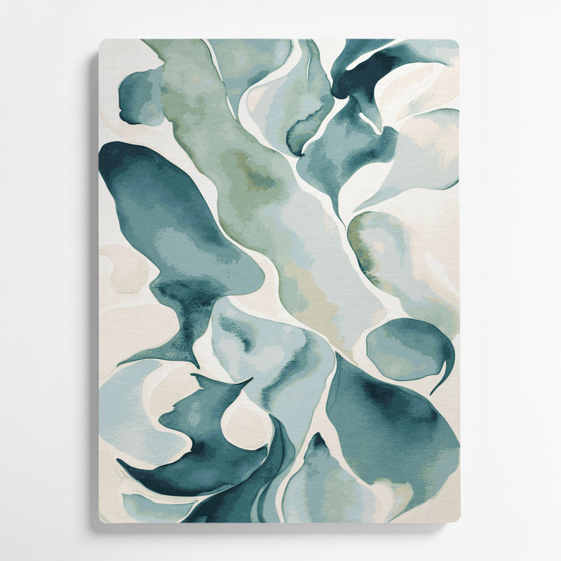 Abstrait aquarelle 79, art mural en métal beige, H 24 po x l 36 po