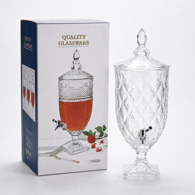 Crystal Glass Beverage Dispenser 169 Oz.