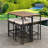 5-piece Outdoor Dining Table Sets Included 1 Foldable Table And Four Stools With Cushions