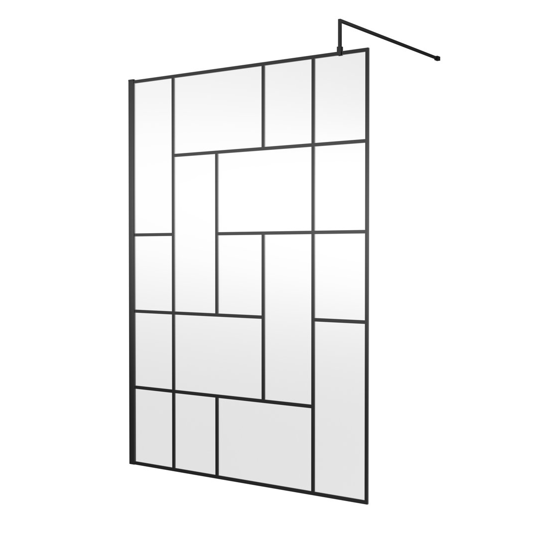 Hudson Reed 1400mm Wetroom Screen - Abstract Frame - Matt Black - Image 3