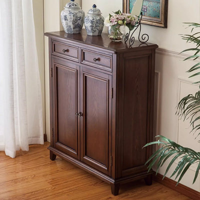 Walnut Solid Wood Shoe Storage Bench