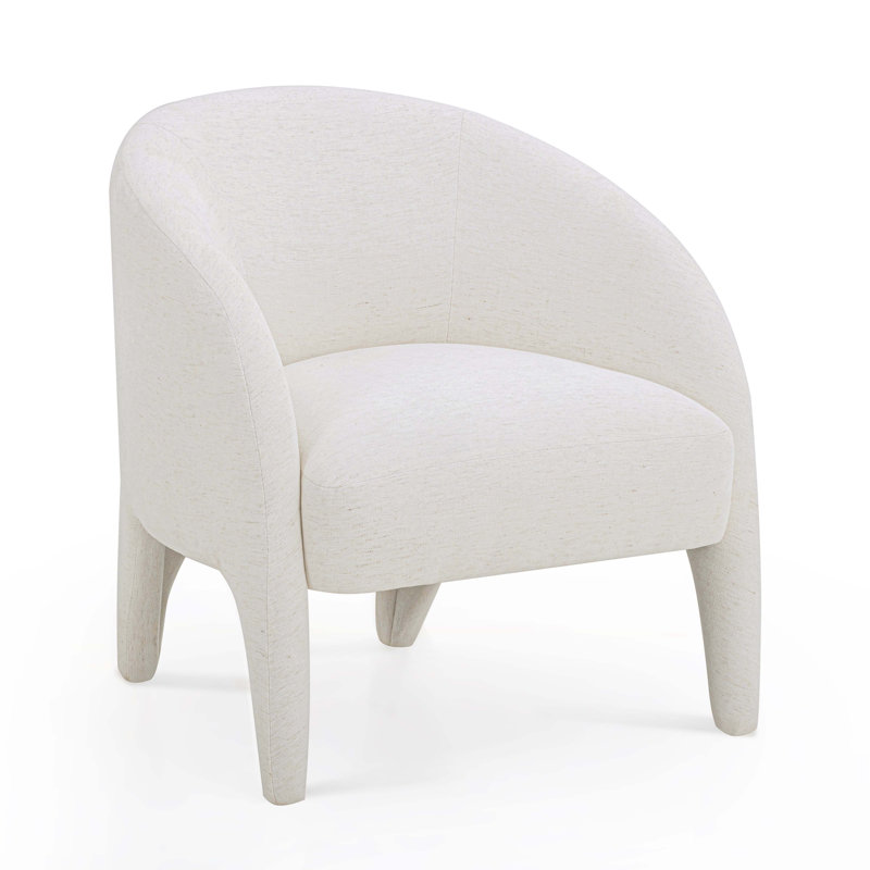 Fauteuil d'appoint en chenille crème Kris, Crème, crème