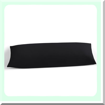 Extra Long Cotton Body Pillowcase - 500 Thread Count Zippered Cover for Body Pillow - Soft & Durable Full Body Pillow Case in Black