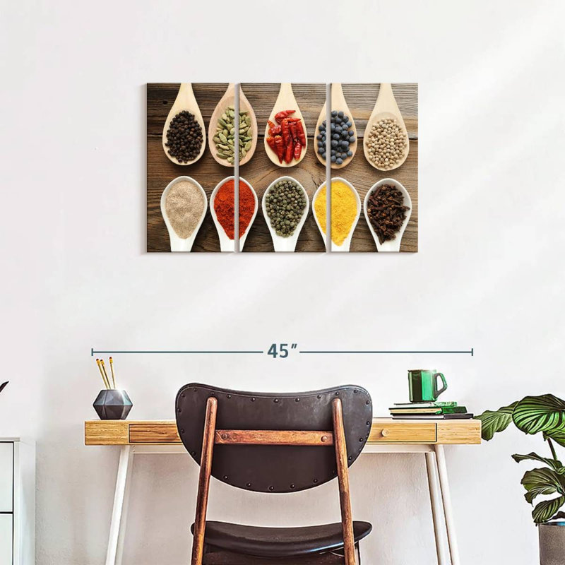 Épices 3 pièces, H 33 po x l 20 po x P 1,25 po
