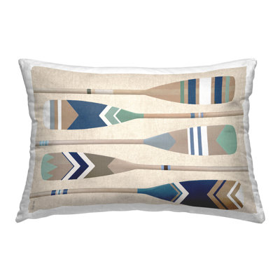 Geometric Patterned Oars Decorative Printed Throw Pillow by Amber Sterling