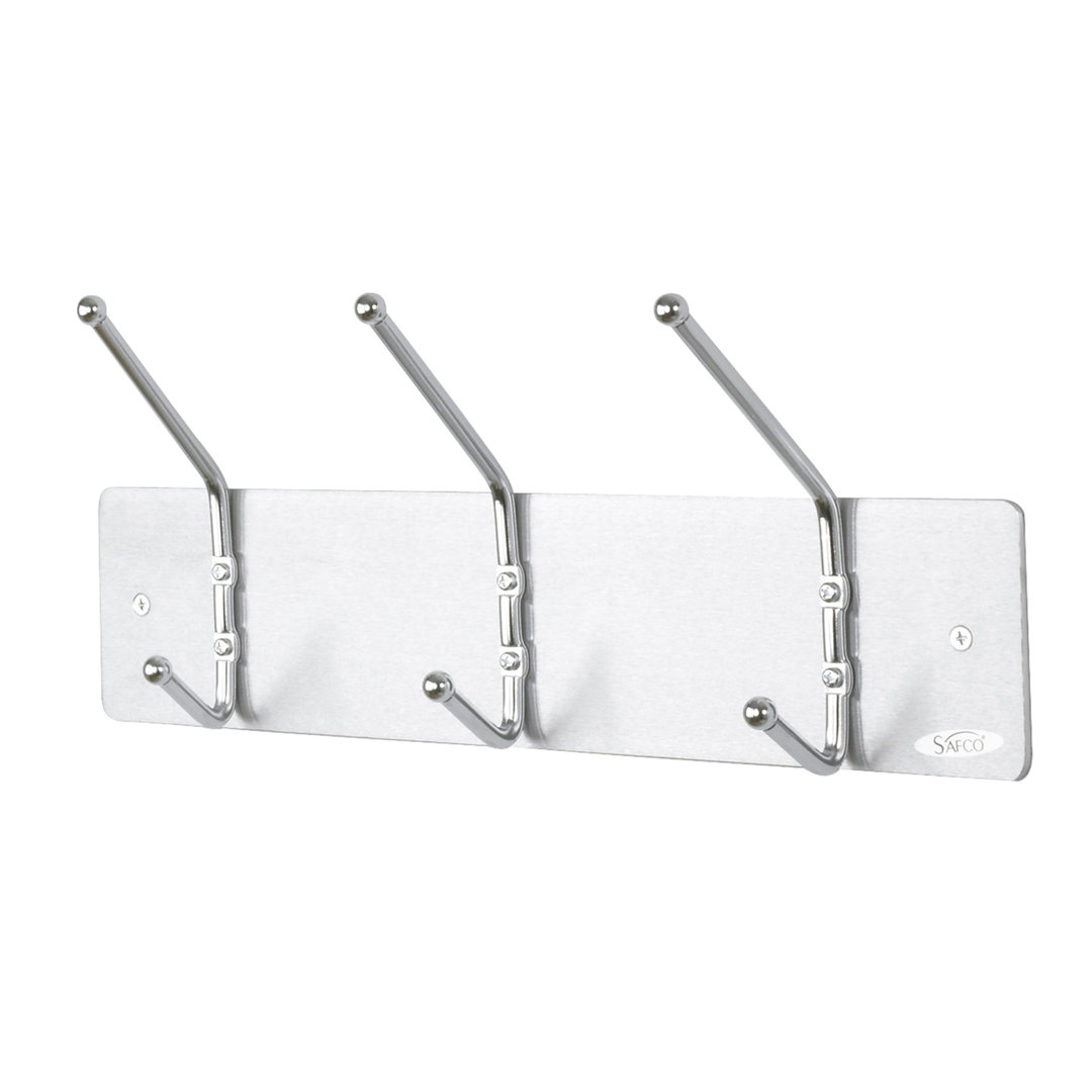 3 Hook Ball-Tipped Double-Hook Wall Mounted Coat Rack Safco Products Company