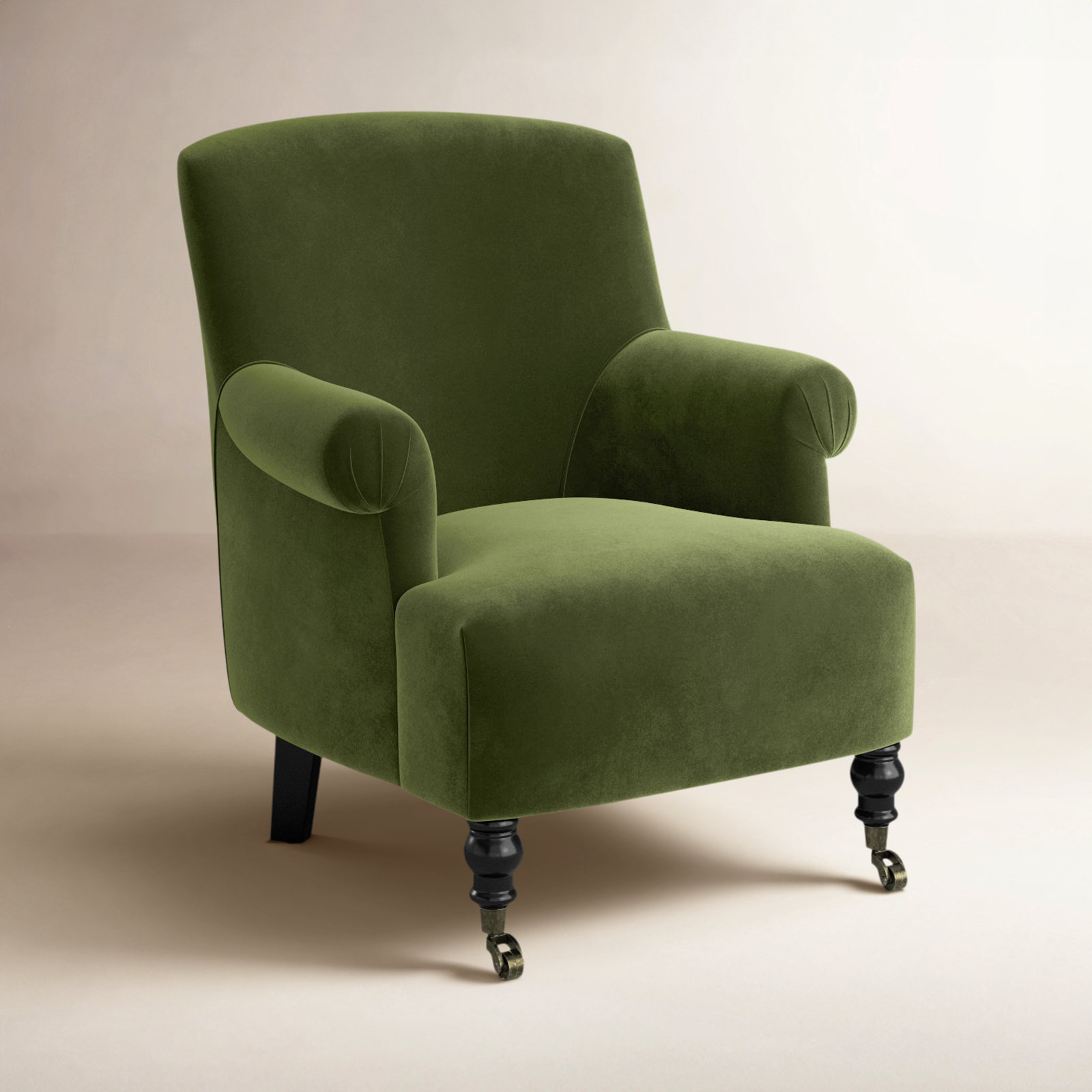 Naine Velvet Armchair, Olive Green Velvet