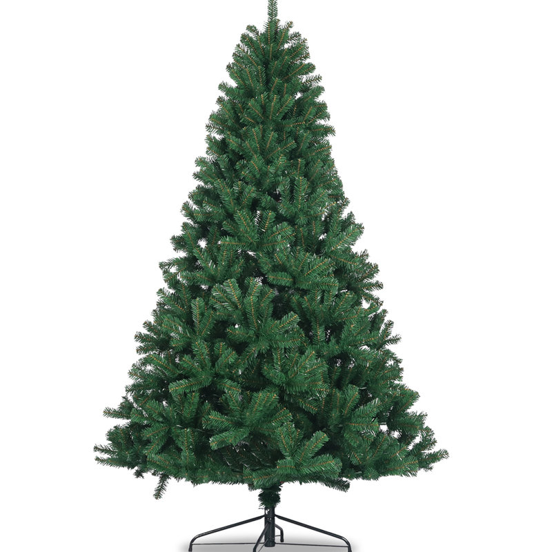 Arbre artificiel d'épinette de Noël de 7,5 pi, ininflammable, 1400 extrémités de branches, support en métal, sapin avec base stable, assemblage facile