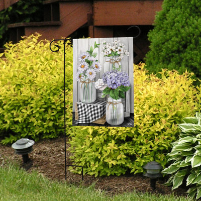 Drapeau de jardin à carreaux Mason Jars Spring