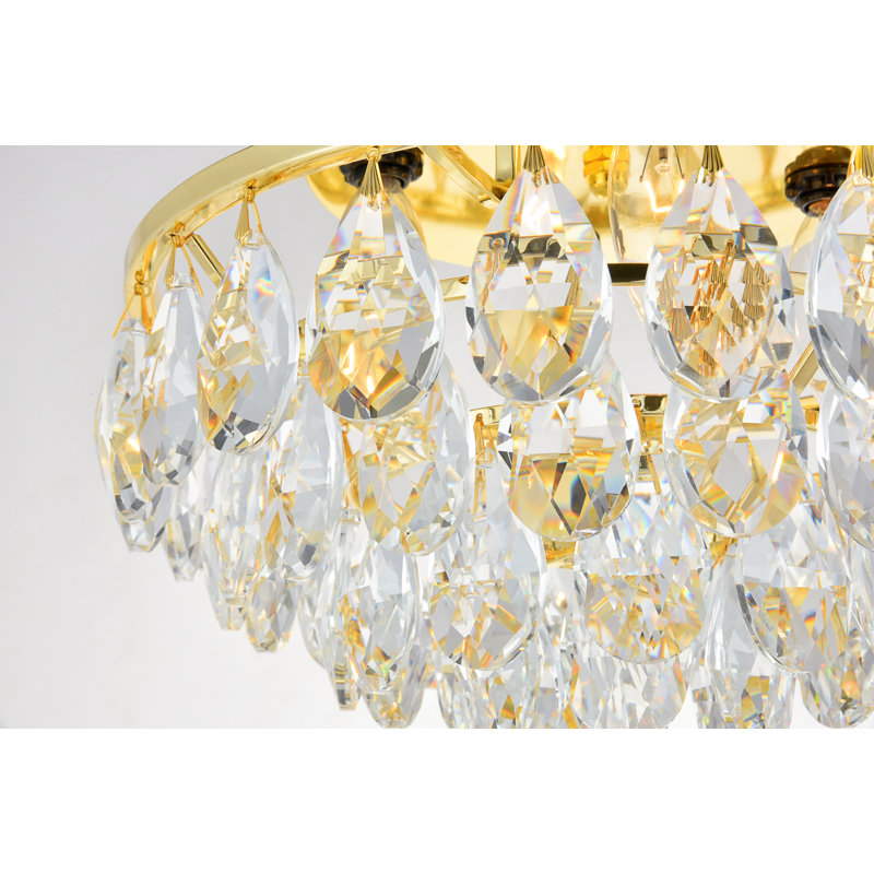 Hermantown Flush Mount, Gold, 7" H x 12" W x 12" D