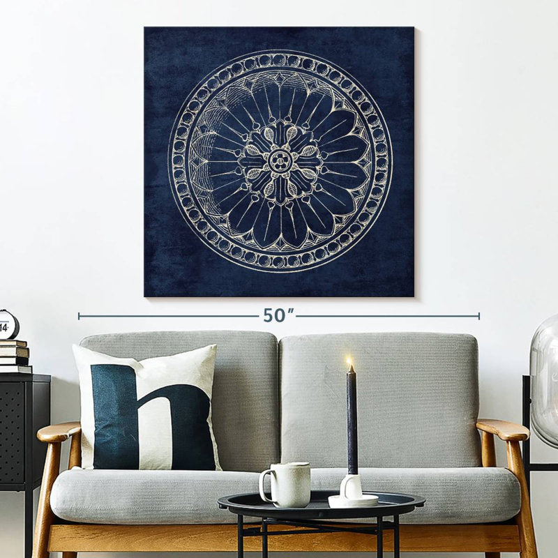 Rosette I Indigo, 33" H x 33" W