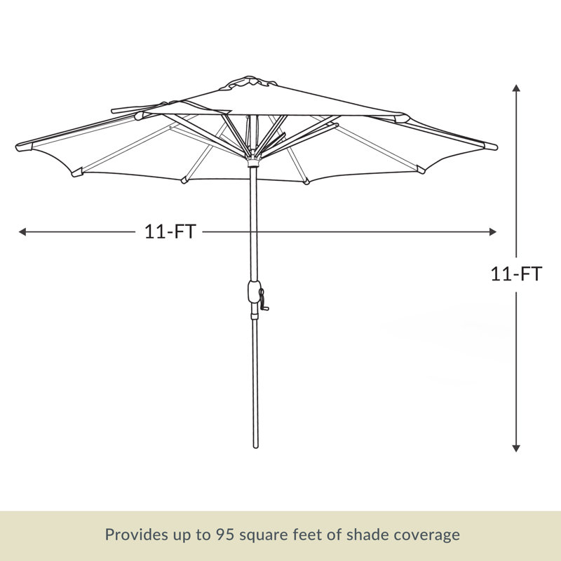 Shela 132'' Lighted Market Umbrella with Breez-Tex Canopy, Champagne