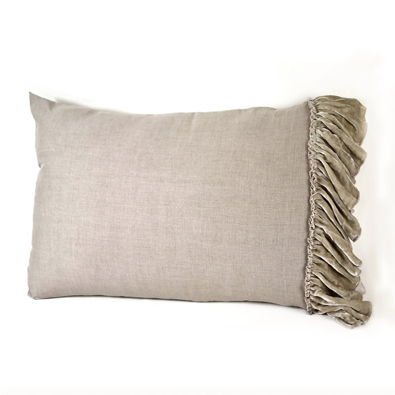 Ensemble de housse de couette en lin et velours Isabella, Housse de couette très grand et 2 très grandes t, Naturel