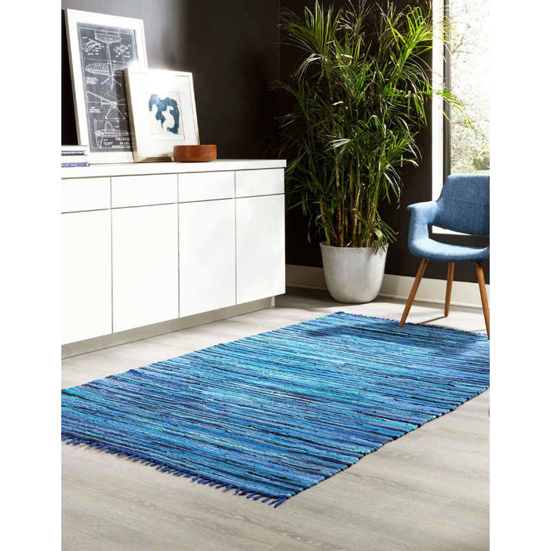 Tapis contemporain Gwin couleur ciel, Rectangle 8 pi x 10 pi