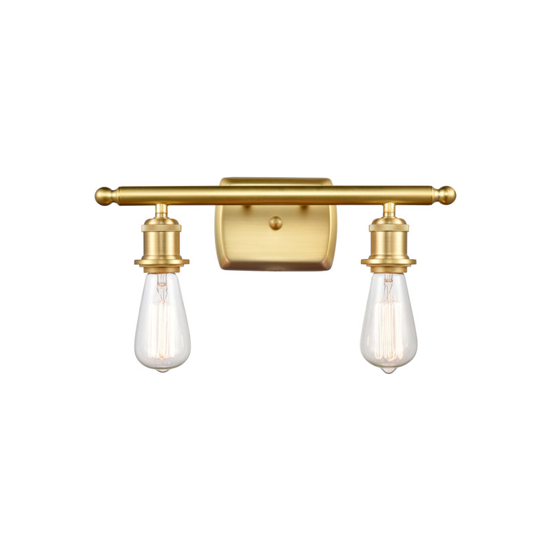 Éclairage pour salle de bain à intensité variable 2 lumières Briele Bare, Or satiné