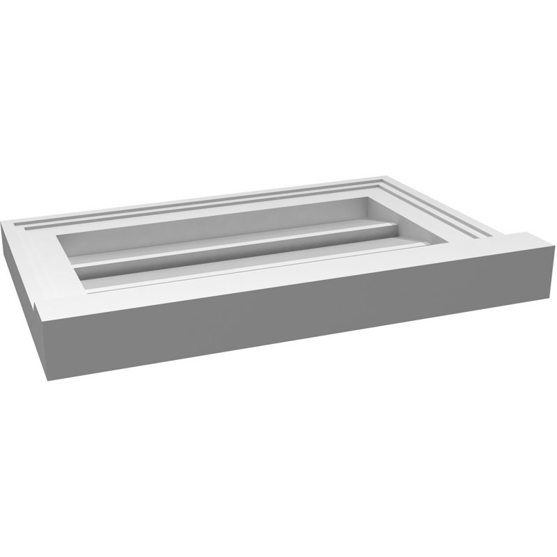Évent à pignon fonctionnel en uréthane rectangulaire à fixation en surface, brun clair apprêté, H 12 po x l 18 po x P 2 po