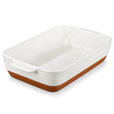 MALACASA Rectangle Stoneware Au Gratin Dish Bakeware