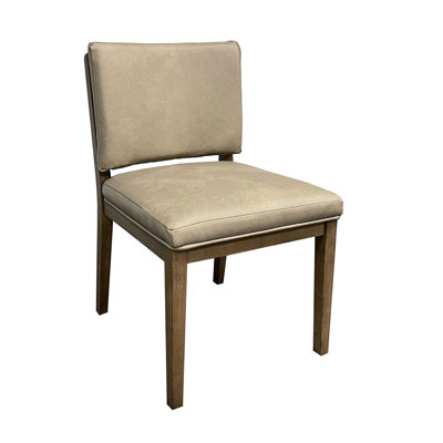 De 2 chaises à dossier souple en cuir latte - Design moderne plus doux, brun, bois massif +, 32,88 po Hauteur, 16,78 lb