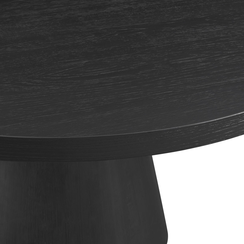 Table de salle à manger ronde Emberly, Noir, noir, noir, noir