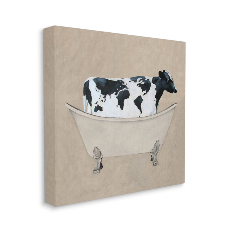 Peinture sur toile Rustic Cow Farmhouse, H 17 po x l 17 po x P 1,5 po