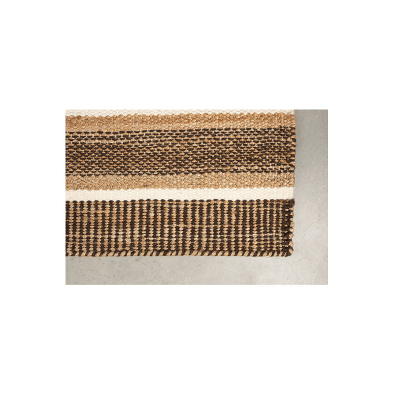 Djahe Striped Area Rug in Brown/White