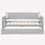 Lit de jour simple en bois de pin avec 2 tiroirs de rangement-236739797
