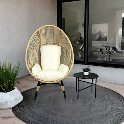 Fauteuil ballon large en velours 35 po Clydie