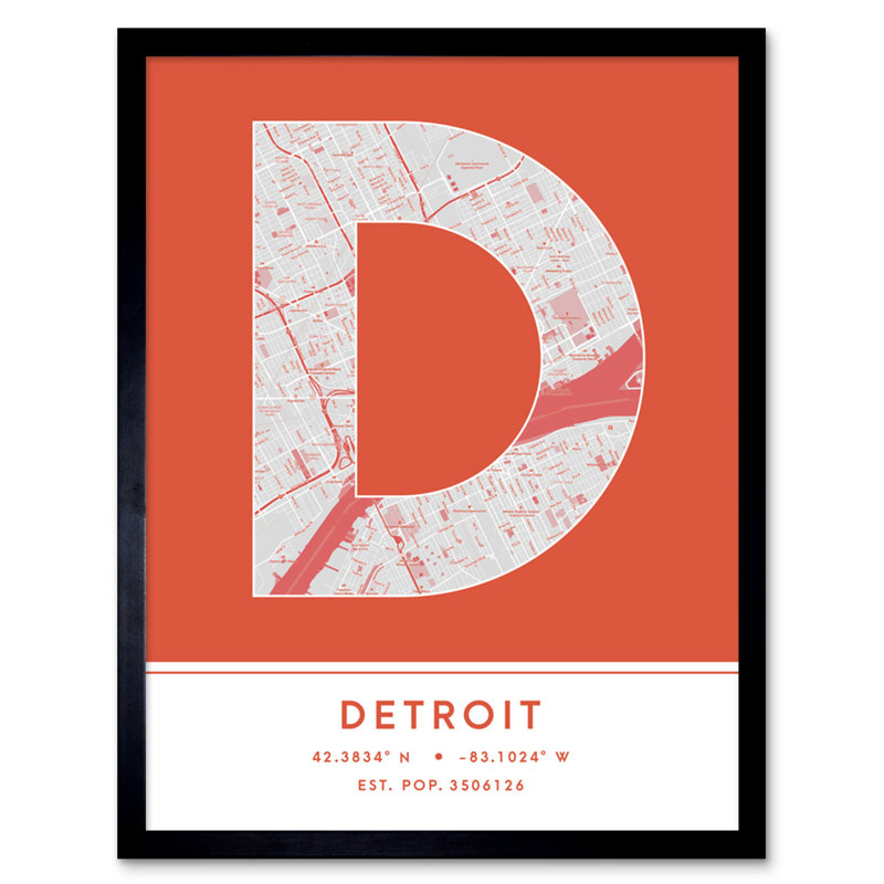 Detroit Michigan United States City - Single Picture Frame Typography