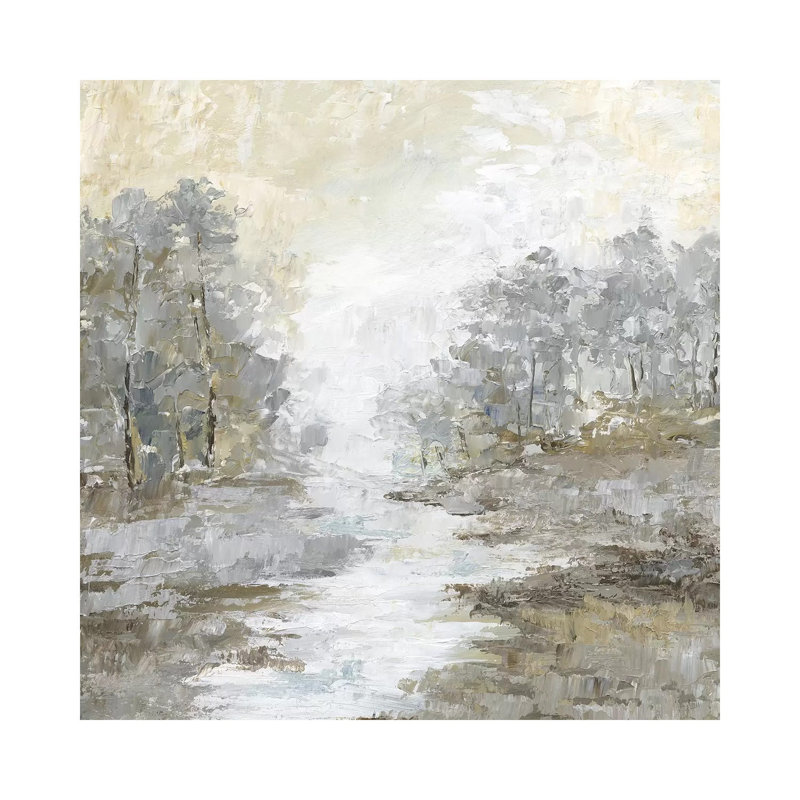 "Babbling Brook I" par Nan, reproduction d’art, H 12 po x l 12 po x P 0,75 po, Toile tendue, Pas de tapis