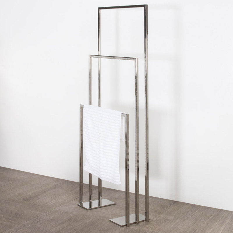 Linea Towel Stand, Polished Stainless