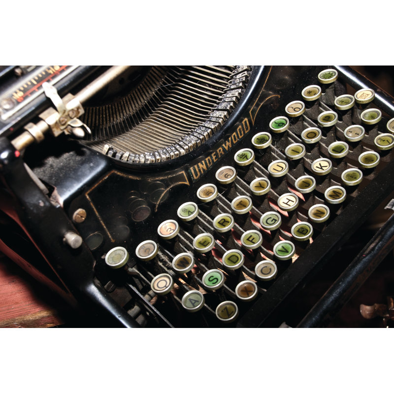 Antique Typewriter - Wrapped Canvas Print, 30cm H x 46cm W x 3.8cm D